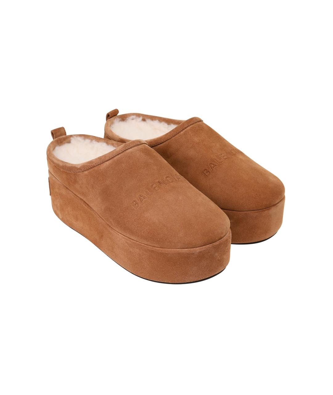 BALENCIAGA Коричневые замшевые мюли, фото 2