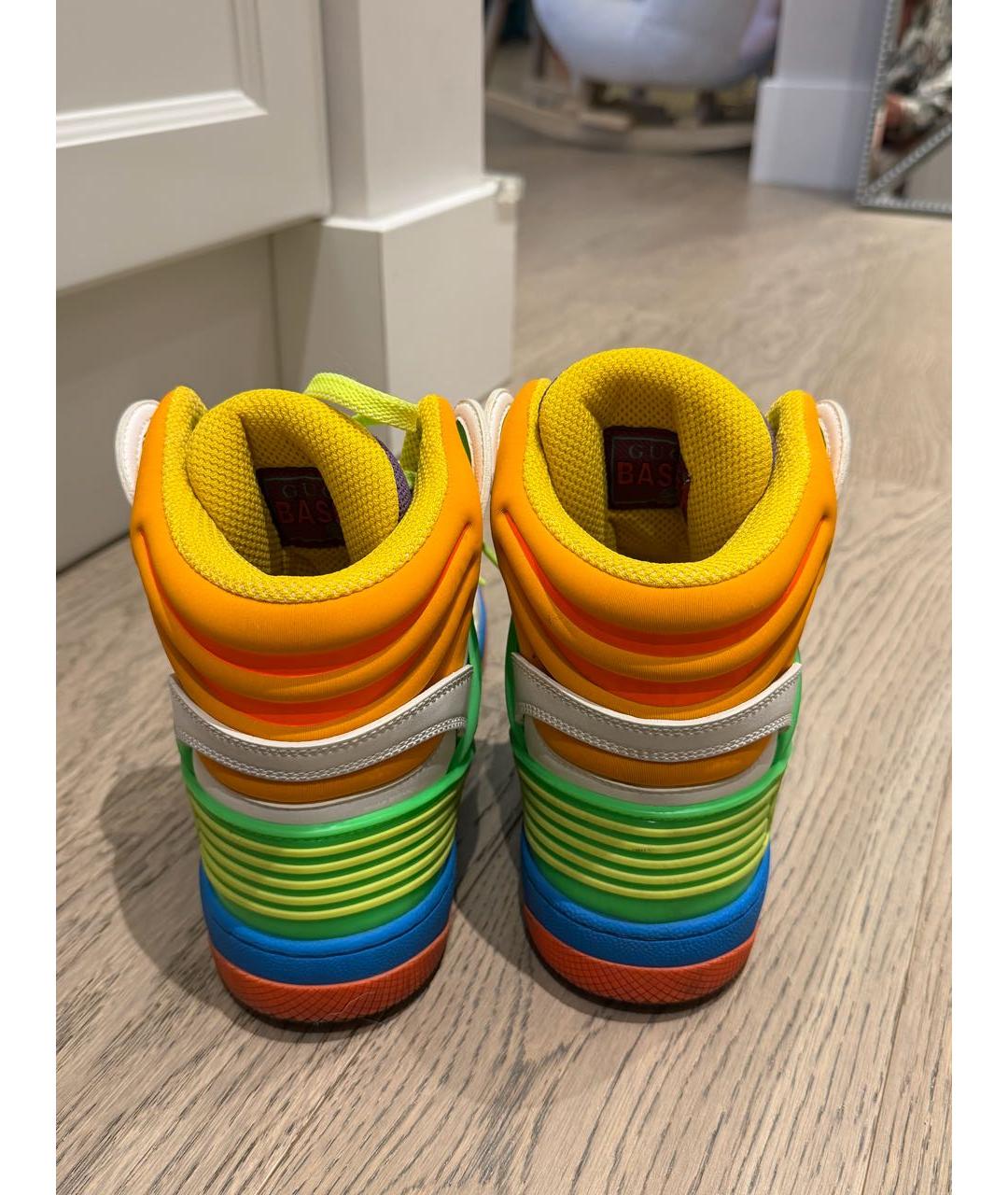 GUCCI Мульти кожаные кеды, фото 4