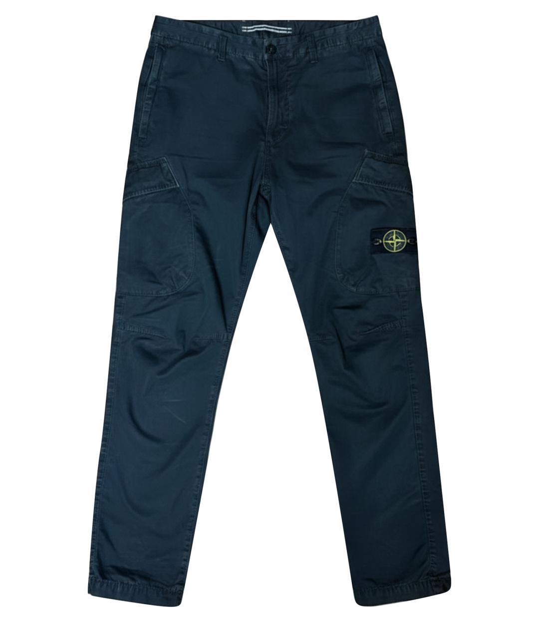 STONE ISLAND Черные хлопковые повседневные брюки, фото 1