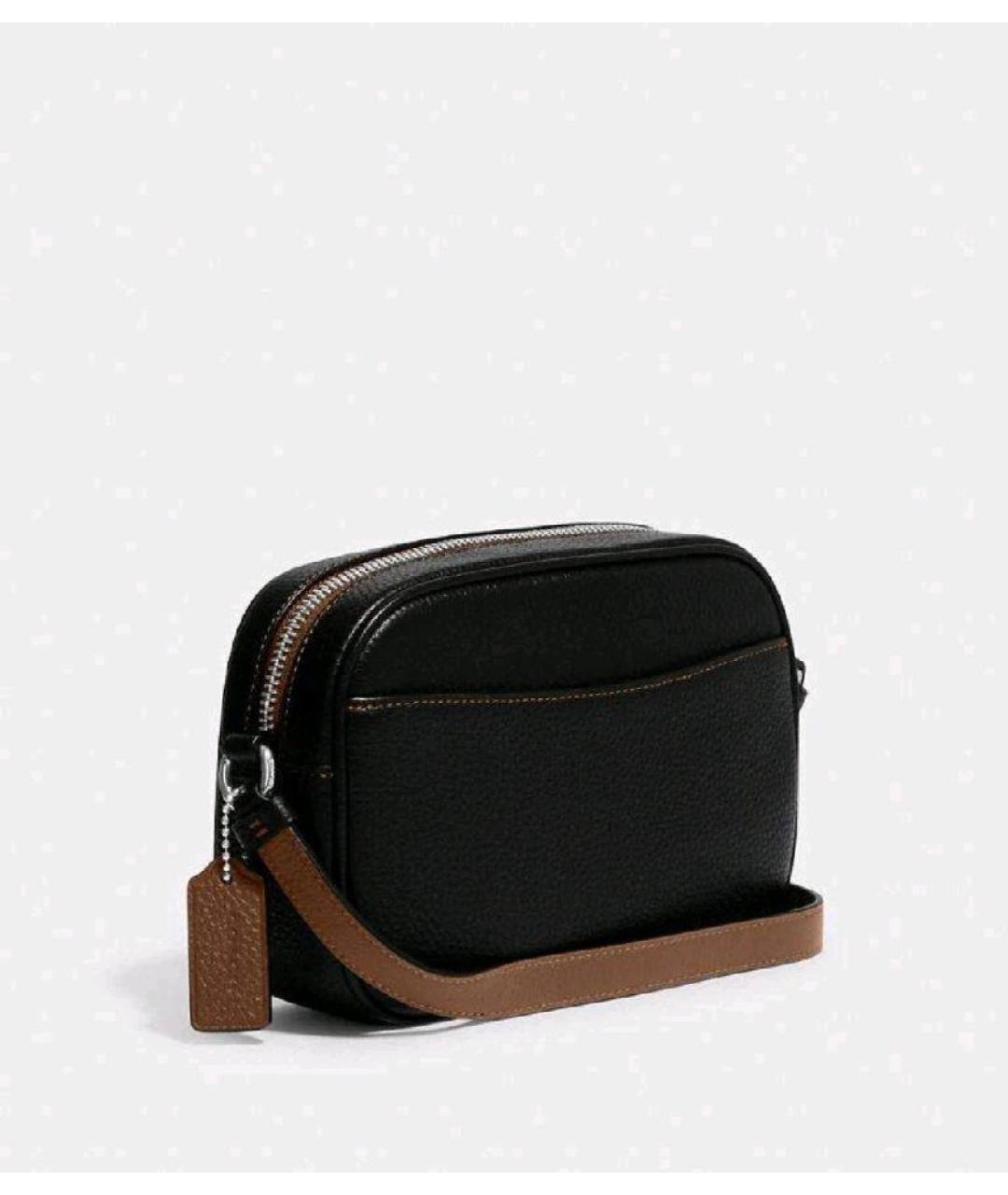 COACH Черная кожаная сумка через плечо, фото 2