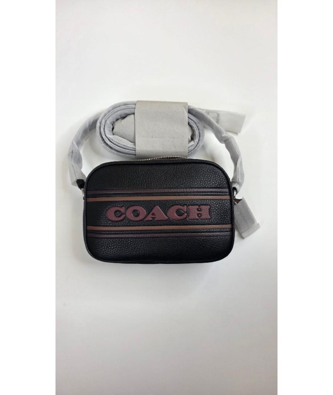 COACH Черная кожаная сумка через плечо, фото 5