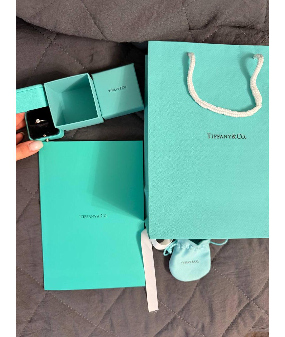 TIFFANY&CO Белое платиновое кольцо, фото 3