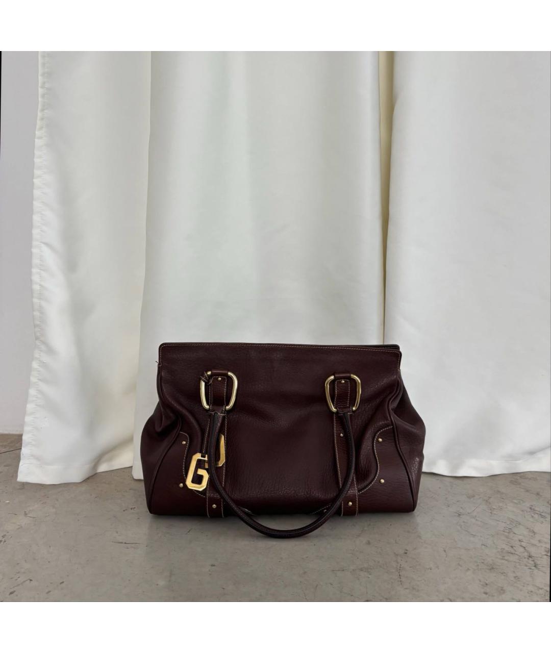 DOLCE&GABBANA Коричневая кожаная сумка тоут, фото 3