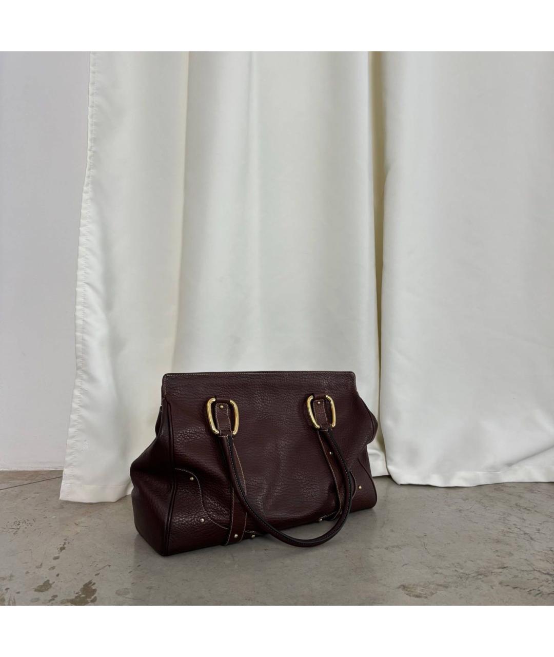 DOLCE&GABBANA Коричневая кожаная сумка тоут, фото 4