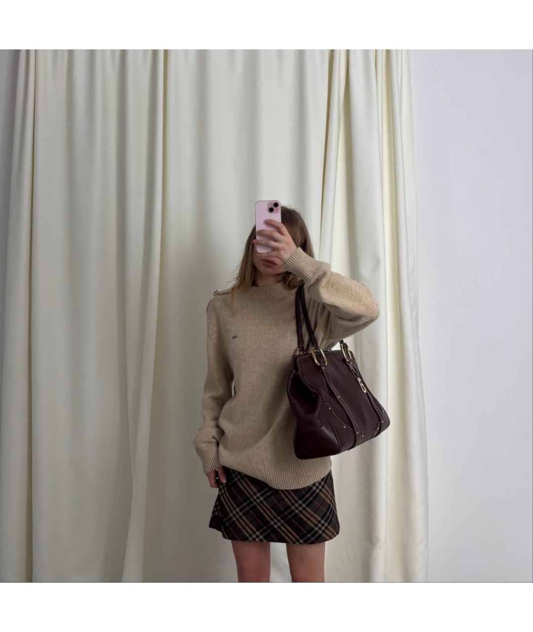 DOLCE&GABBANA Коричневая кожаная сумка тоут, фото 2