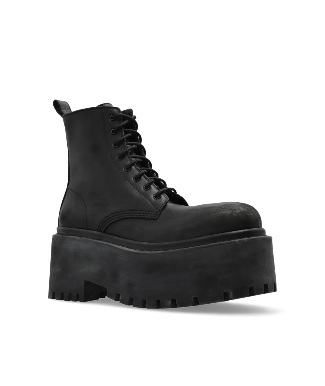 BALENCIAGA Черные кожаные ботинки, фото 2