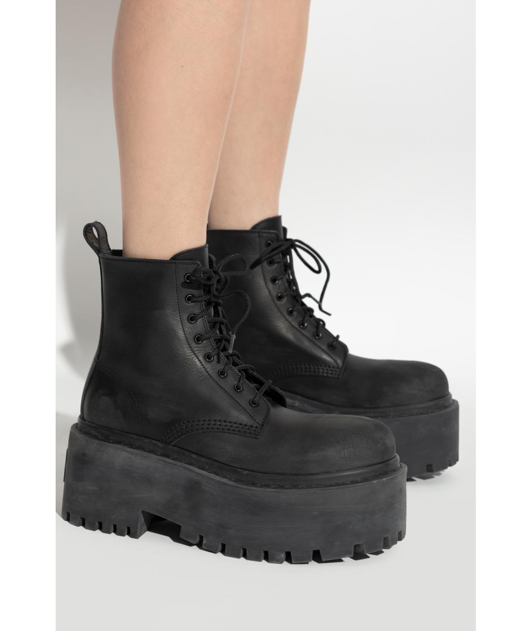 BALENCIAGA Черные кожаные ботинки, фото 5