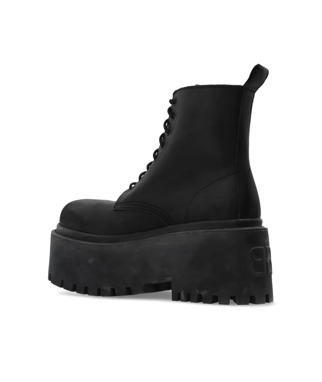 BALENCIAGA Черные кожаные ботинки, фото 4