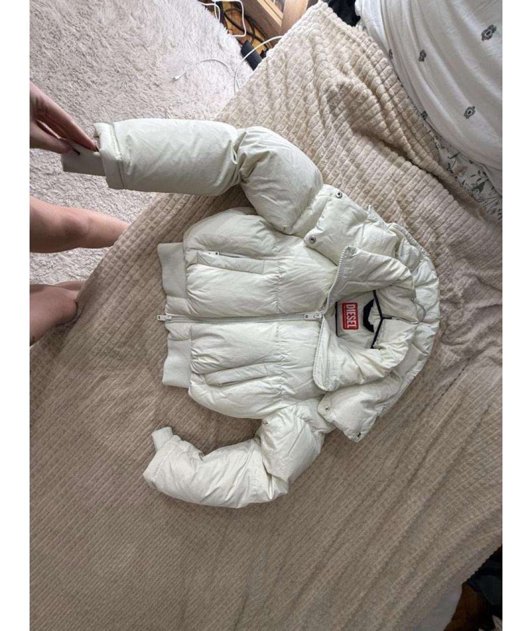 DIESEL Бежевый полиэстеровый пуховик, фото 5