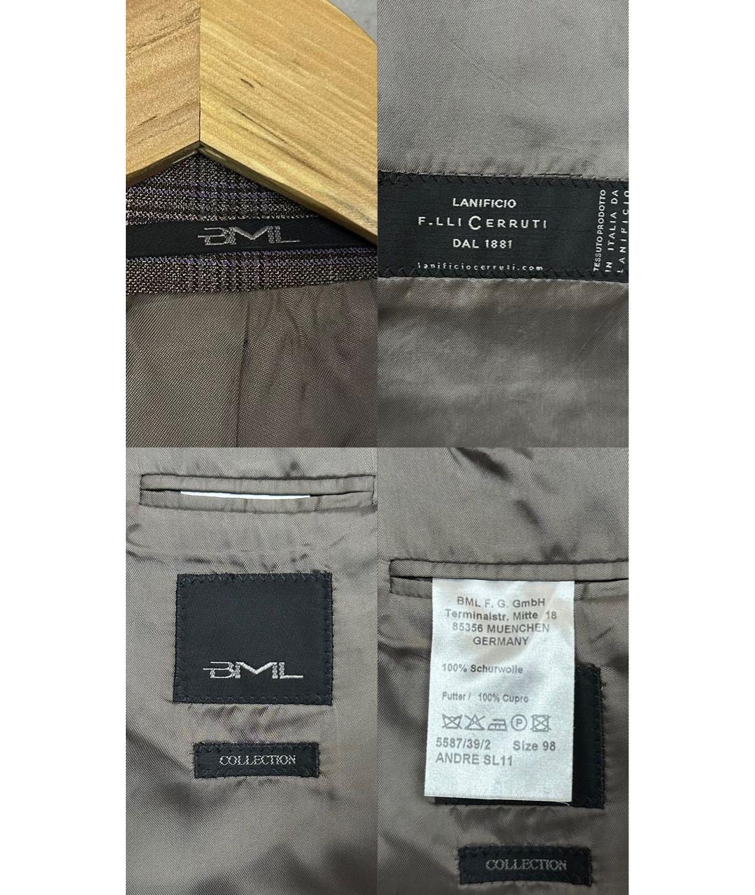 CERRUTI 1881 Коричневый шерстяной пиджак, фото 7