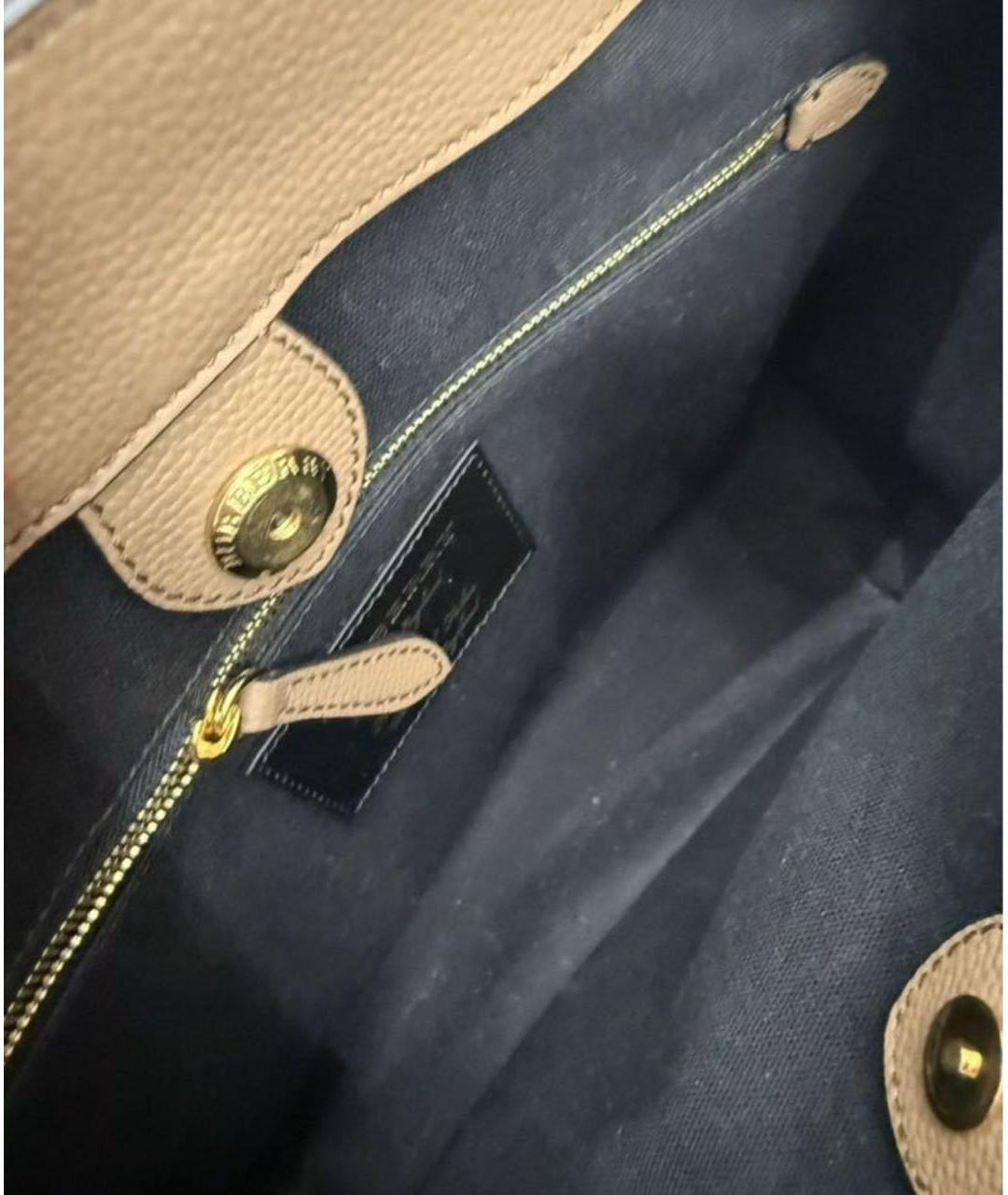 BURBERRY Коричневая жаккардовая сумка с короткими ручками, фото 4