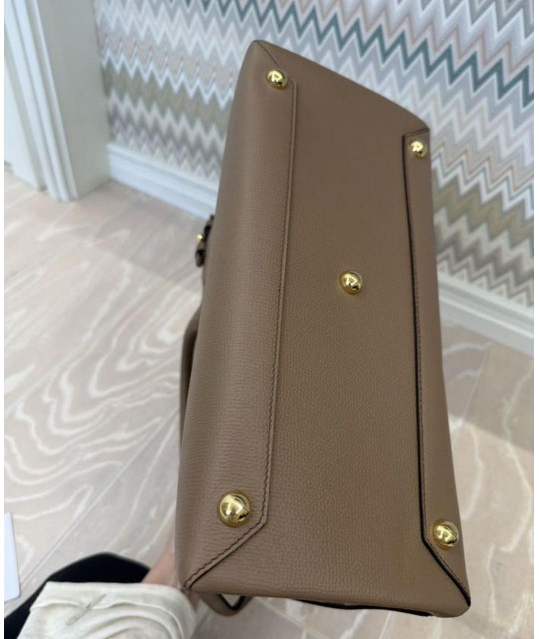 BURBERRY Коричневая жаккардовая сумка с короткими ручками, фото 7