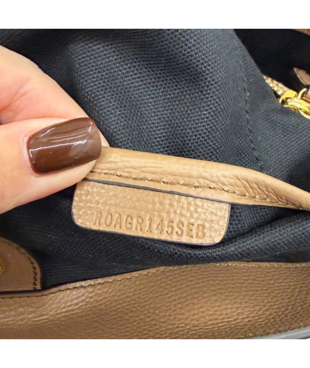 BURBERRY Коричневая жаккардовая сумка с короткими ручками, фото 8