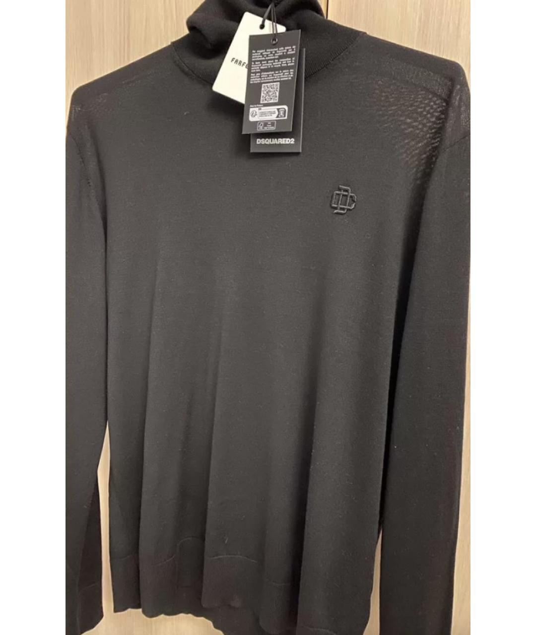 DSQUARED2 Черная шерстяная водолазка, фото 6