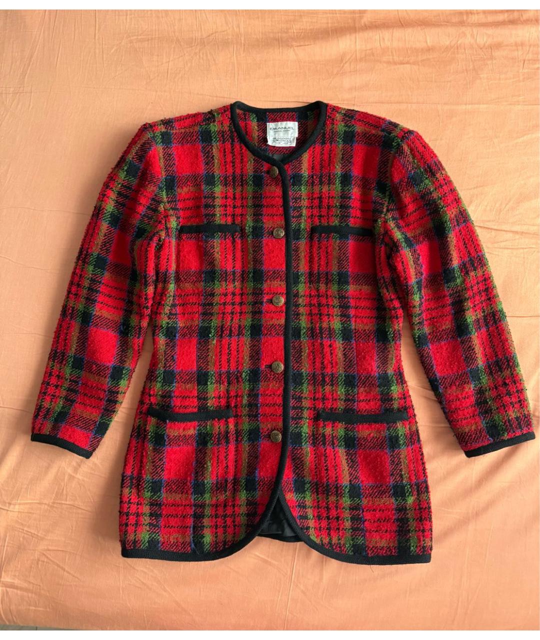 UNGARO Красный твидовый жакет/пиджак, фото 5
