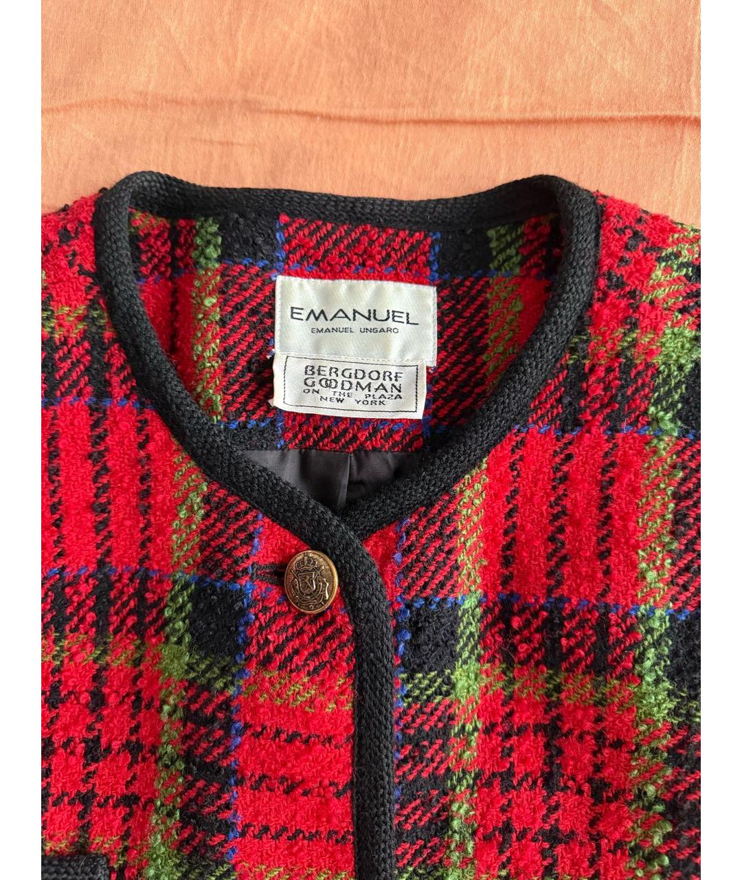 UNGARO Красный твидовый жакет/пиджак, фото 3