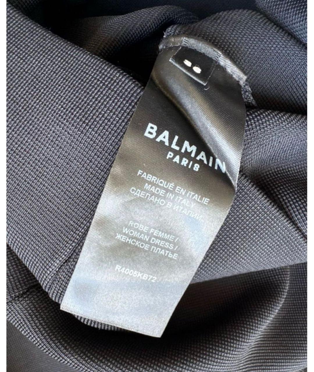 BALMAIN Черное вискозное коктейльное платье, фото 8