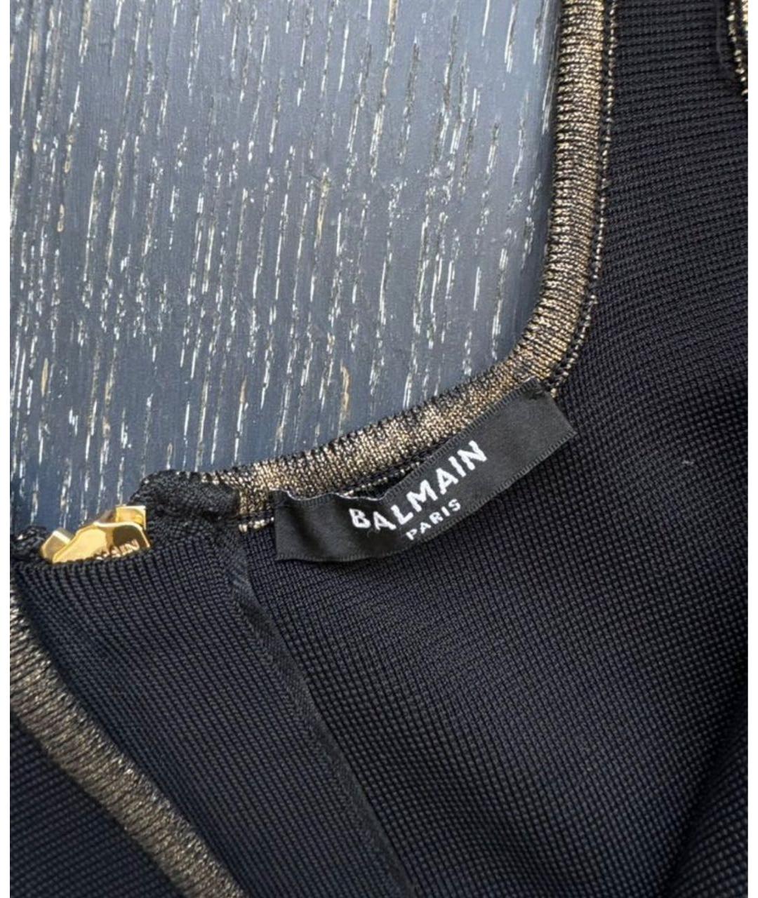 BALMAIN Черное вискозное коктейльное платье, фото 6