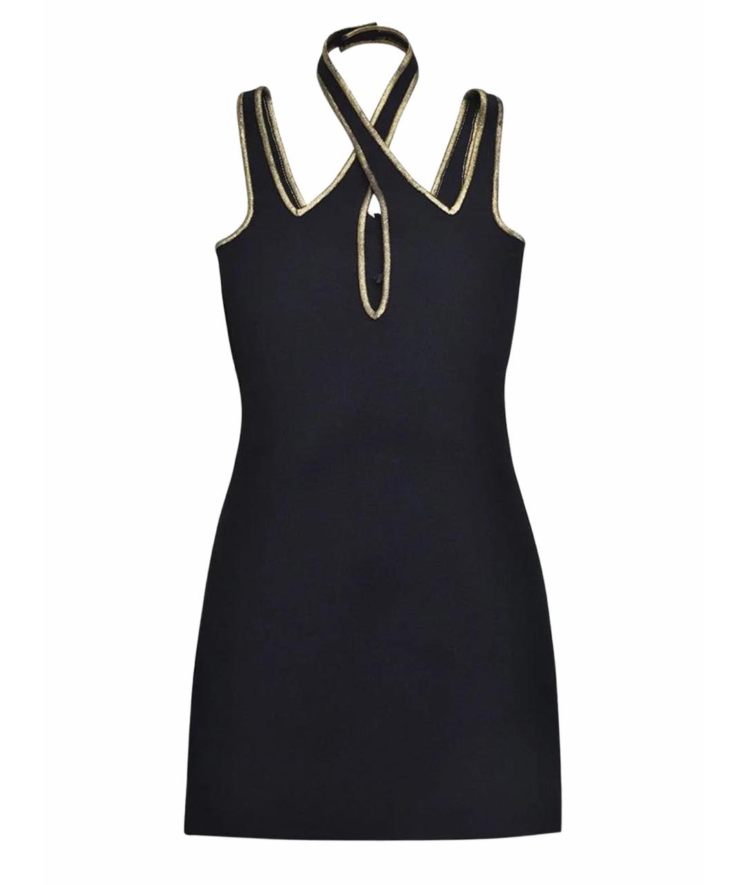 BALMAIN Черное вискозное коктейльное платье, фото 1