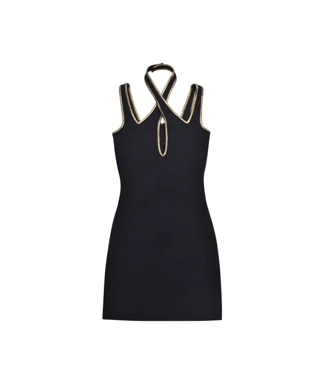 BALMAIN Черное вискозное коктейльное платье, фото 9