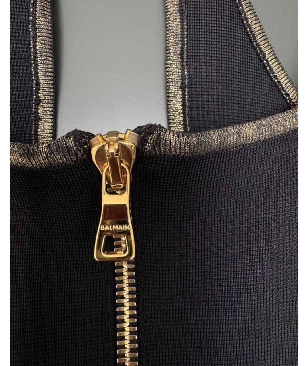 BALMAIN Черное вискозное коктейльное платье, фото 4