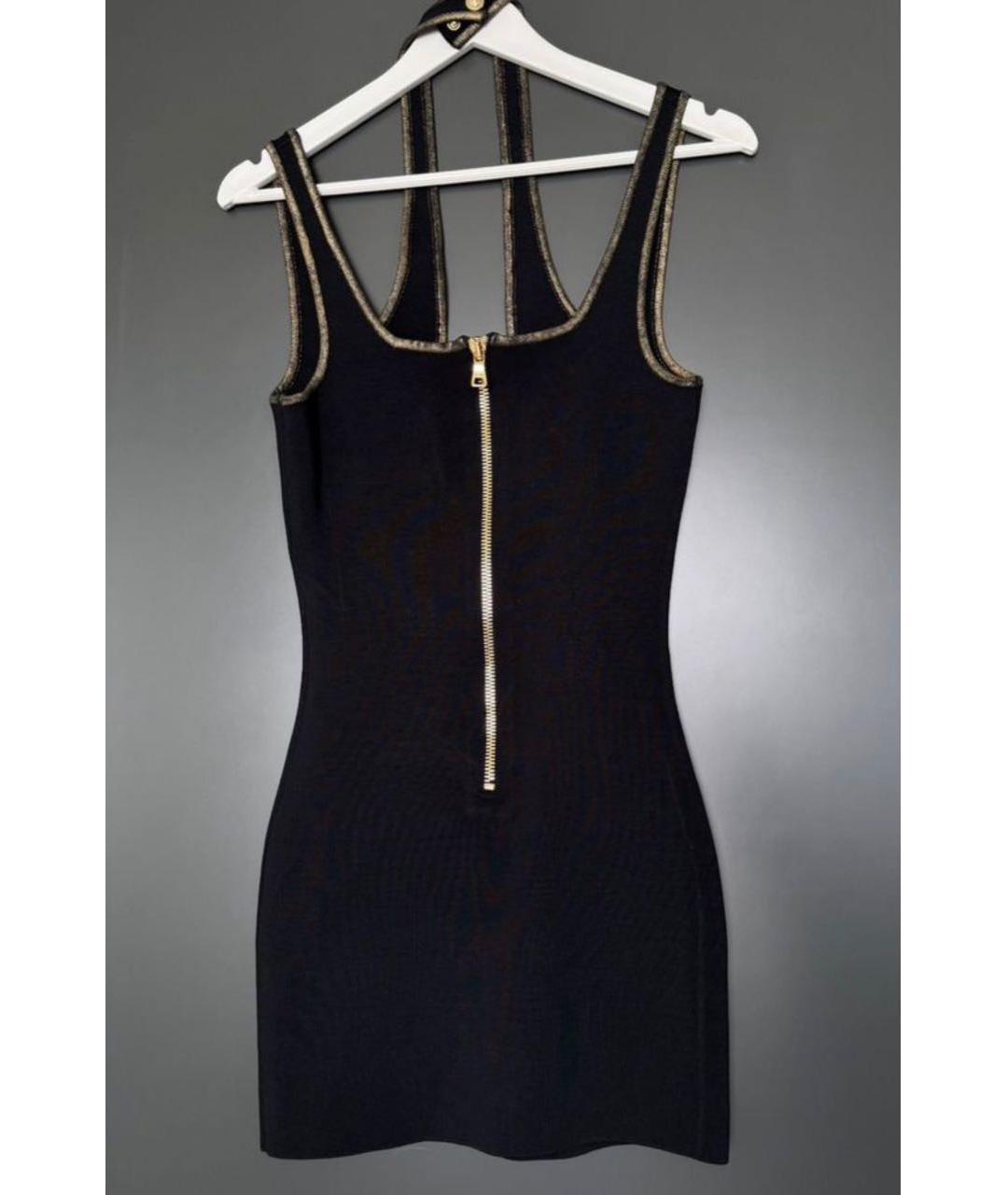BALMAIN Черное вискозное коктейльное платье, фото 2