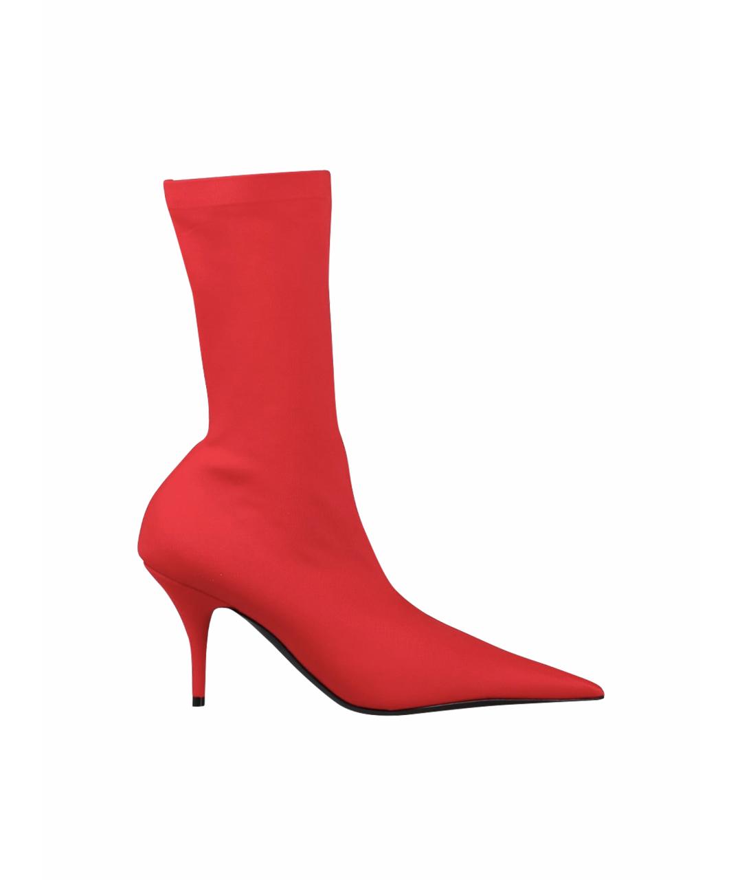 BALENCIAGA Красные текстильные ботильоны, фото 1