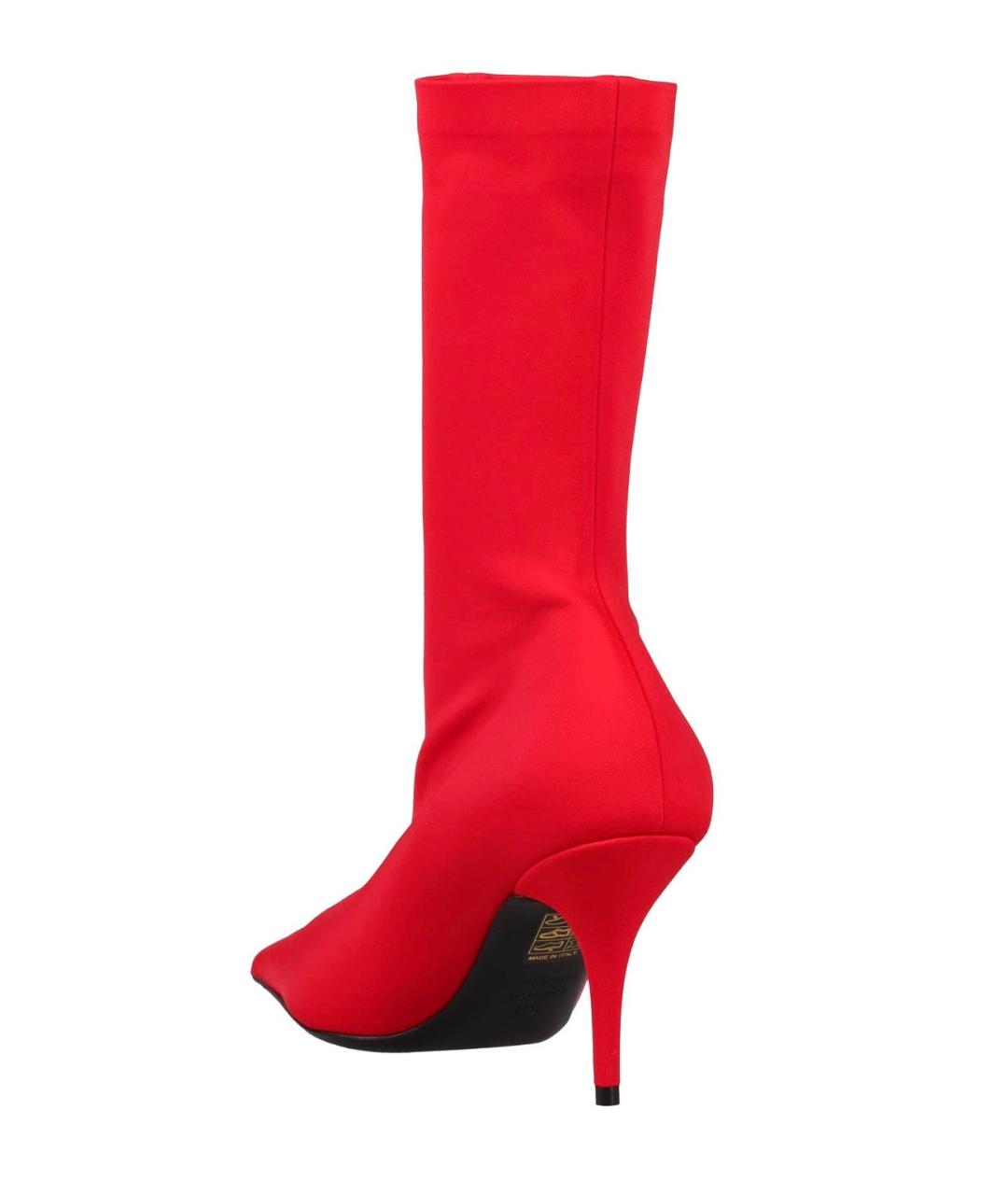 BALENCIAGA Красные текстильные ботильоны, фото 4