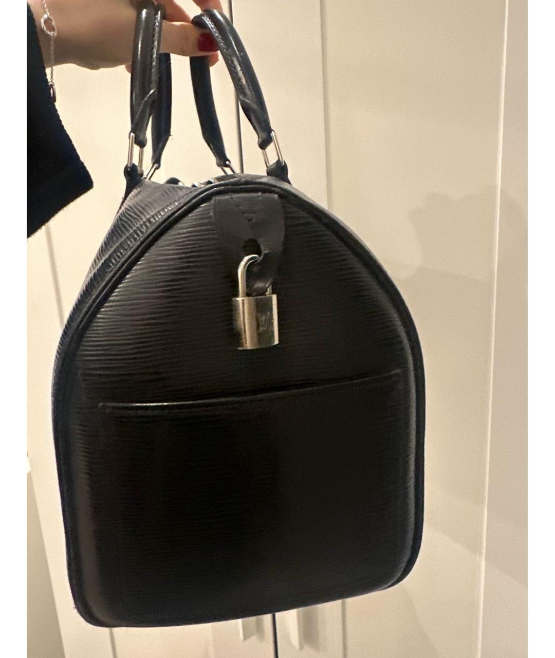 LOUIS VUITTON Черная кожаная сумка тоут, фото 4