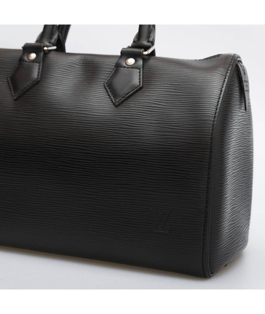 LOUIS VUITTON Черная кожаная сумка тоут, фото 3