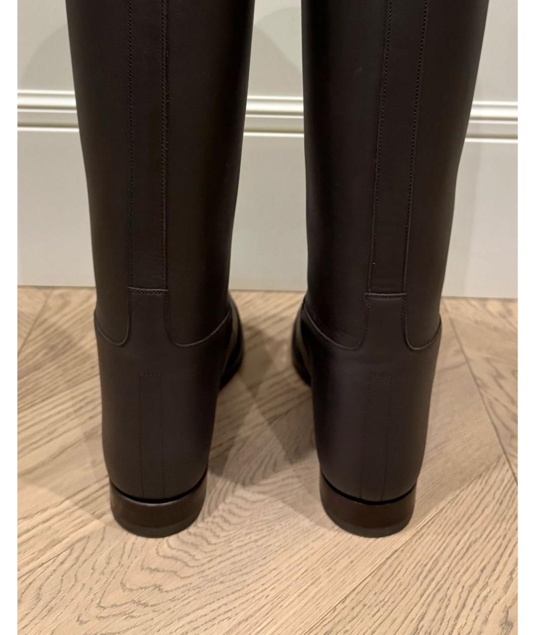 HERMES Коричневые кожаные сапоги, фото 4