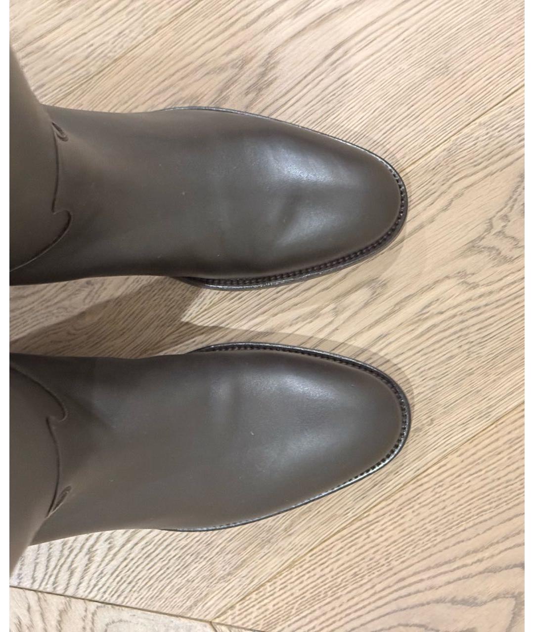 HERMES Коричневые кожаные сапоги, фото 3