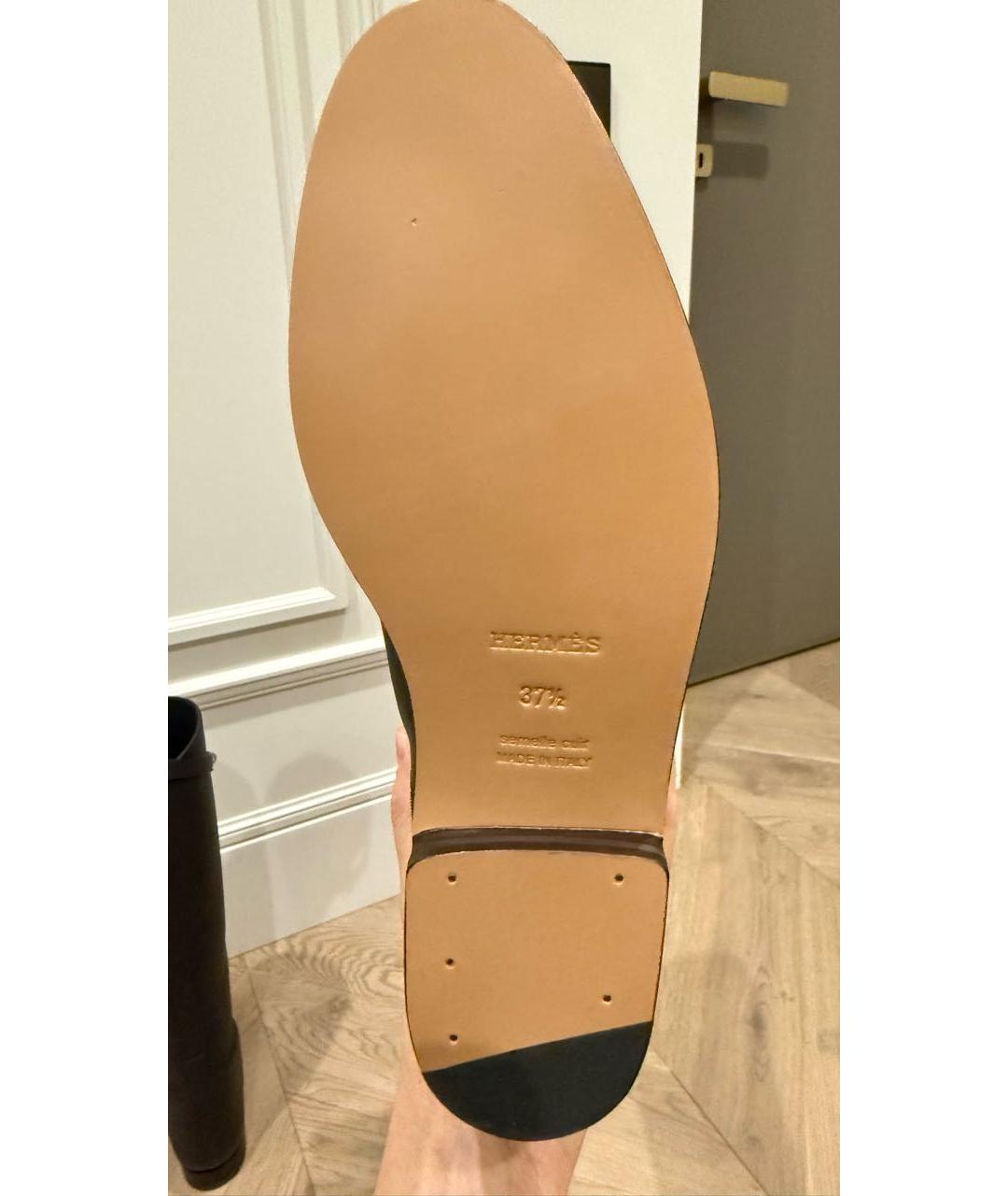 HERMES Коричневые кожаные сапоги, фото 6