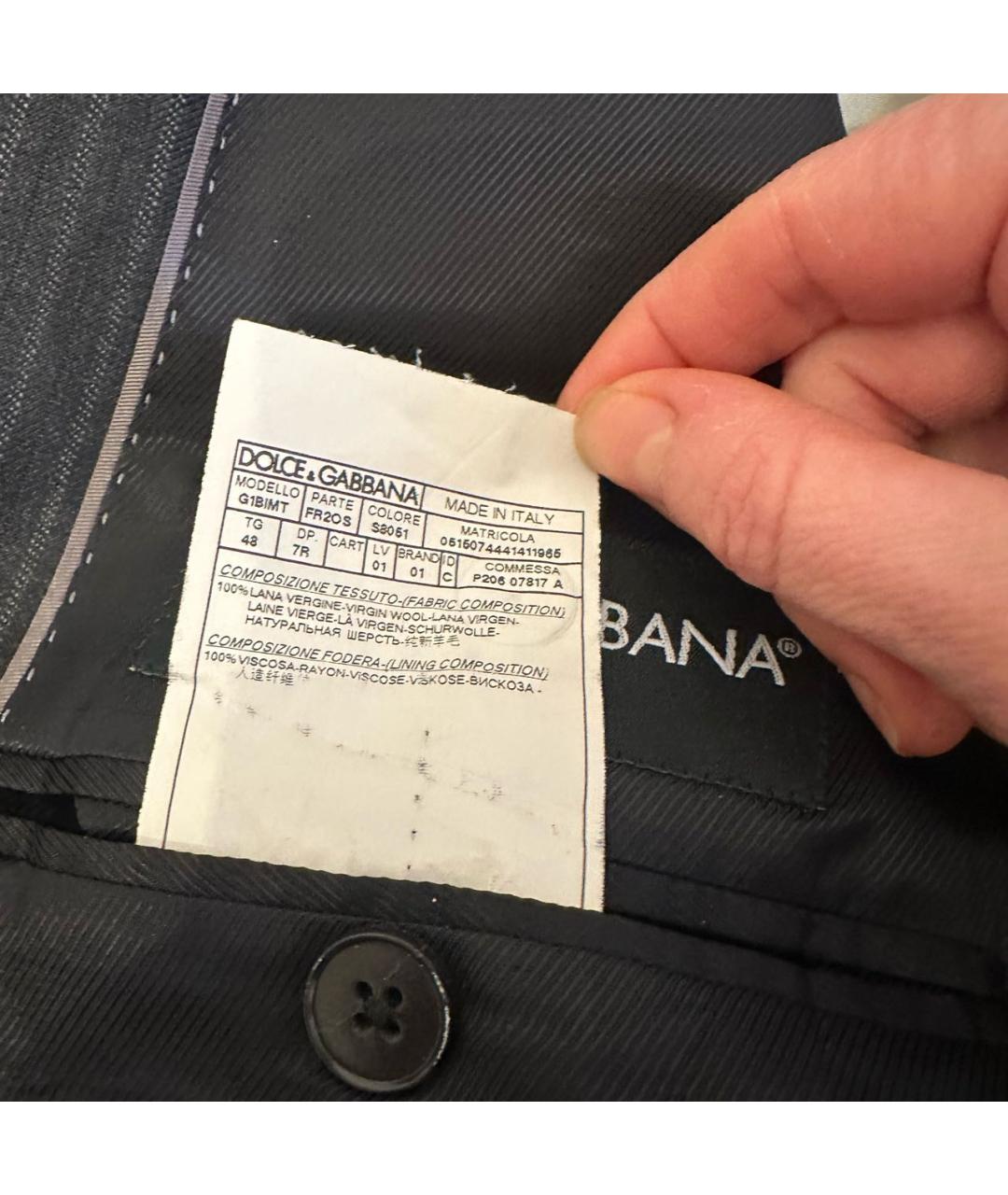 DOLCE&GABBANA Антрацитовый классический костюм, фото 5