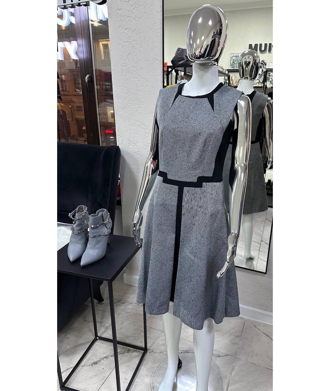 SPORTMAX Серое полиэстеровое коктейльное платье, фото 2