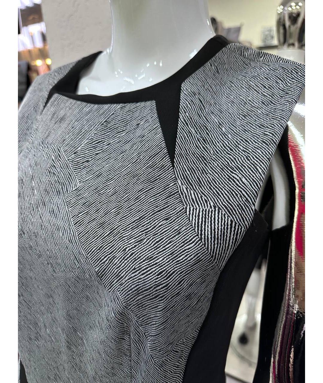 SPORTMAX Серое полиэстеровое коктейльное платье, фото 3