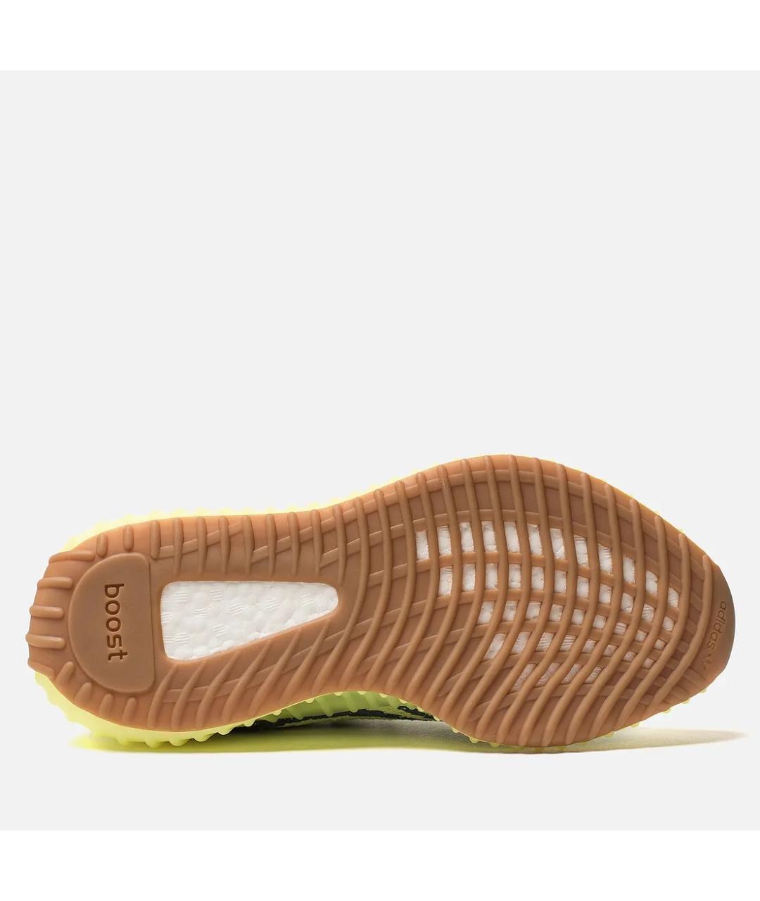 ADIDAS YEEZY Желтые текстильные низкие кроссовки / кеды, фото 5