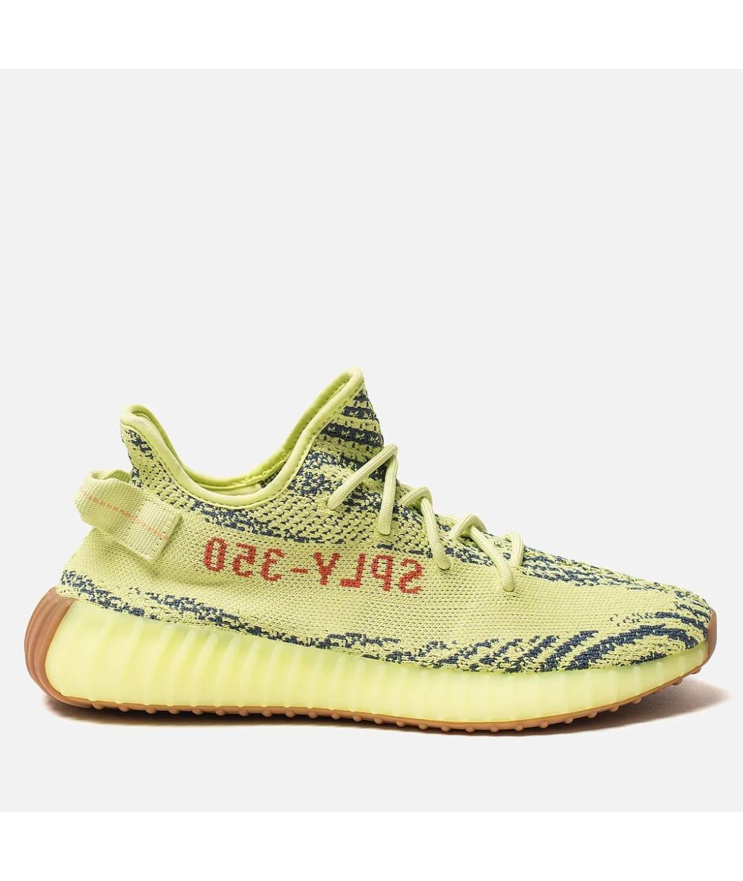 ADIDAS YEEZY Желтые текстильные низкие кроссовки / кеды, фото 7