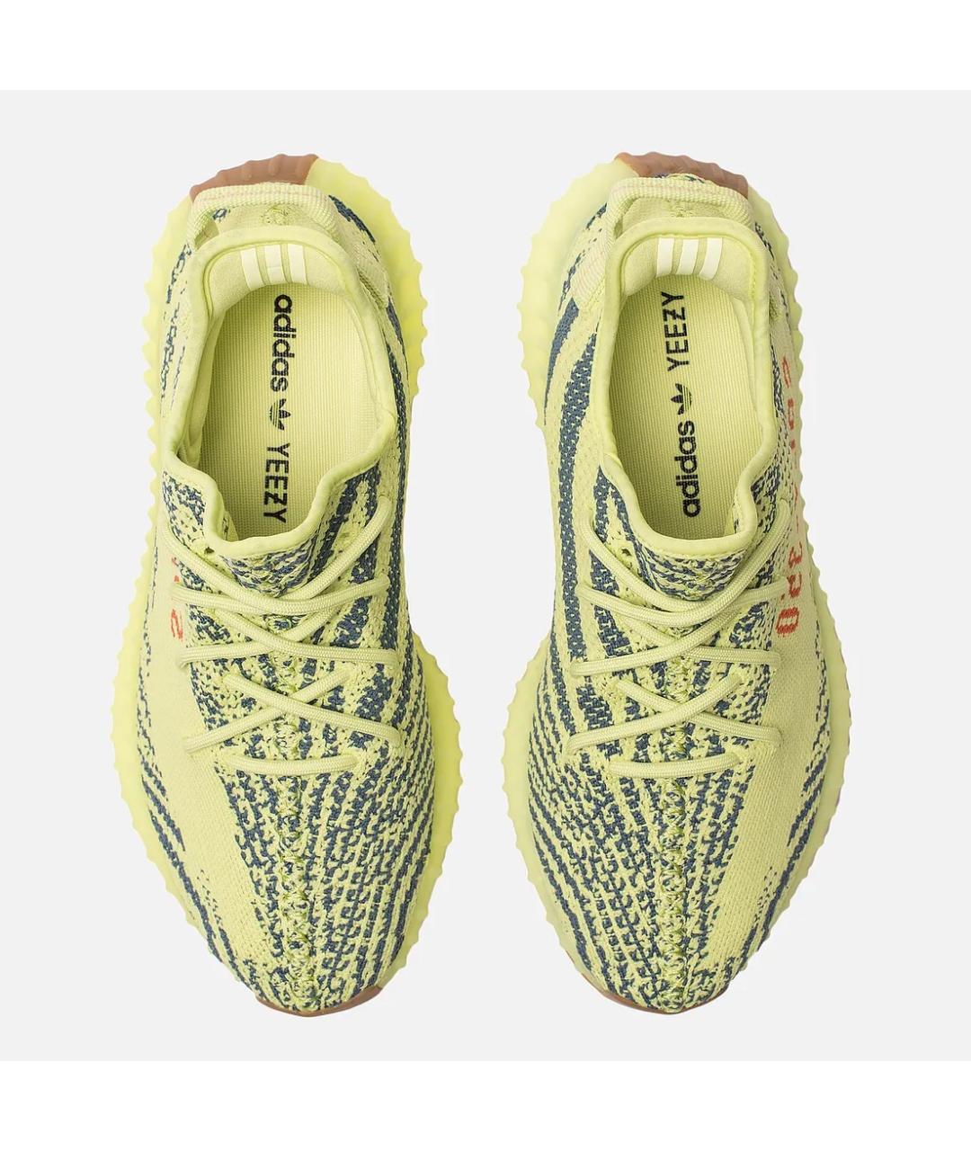 ADIDAS YEEZY Желтые текстильные низкие кроссовки / кеды, фото 3