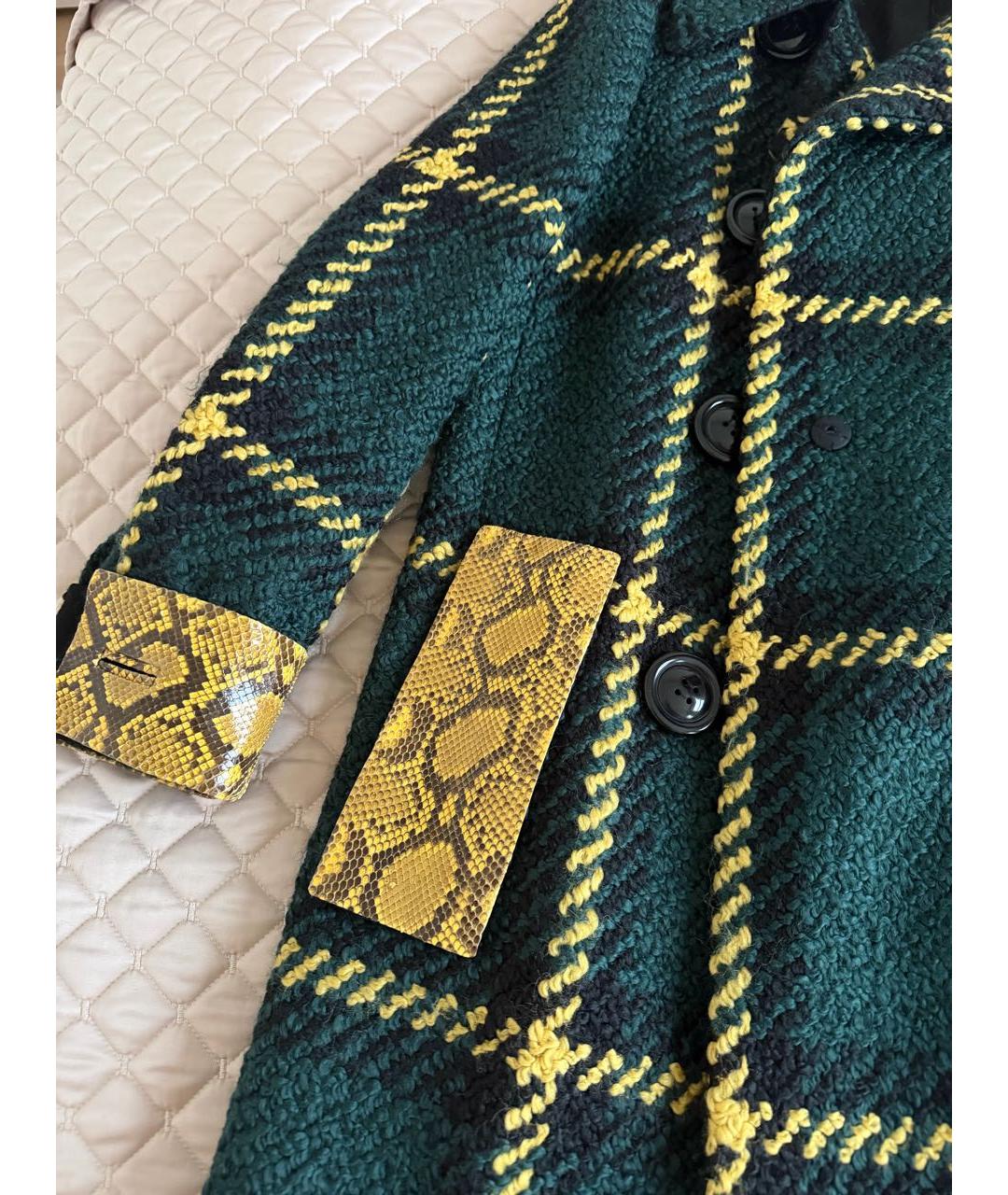 MIU MIU Зеленые шерстяное пальто, фото 5