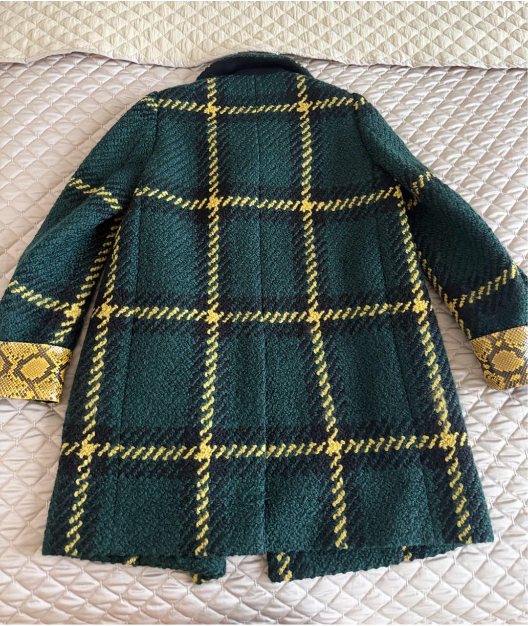 MIU MIU Зеленые шерстяное пальто, фото 2