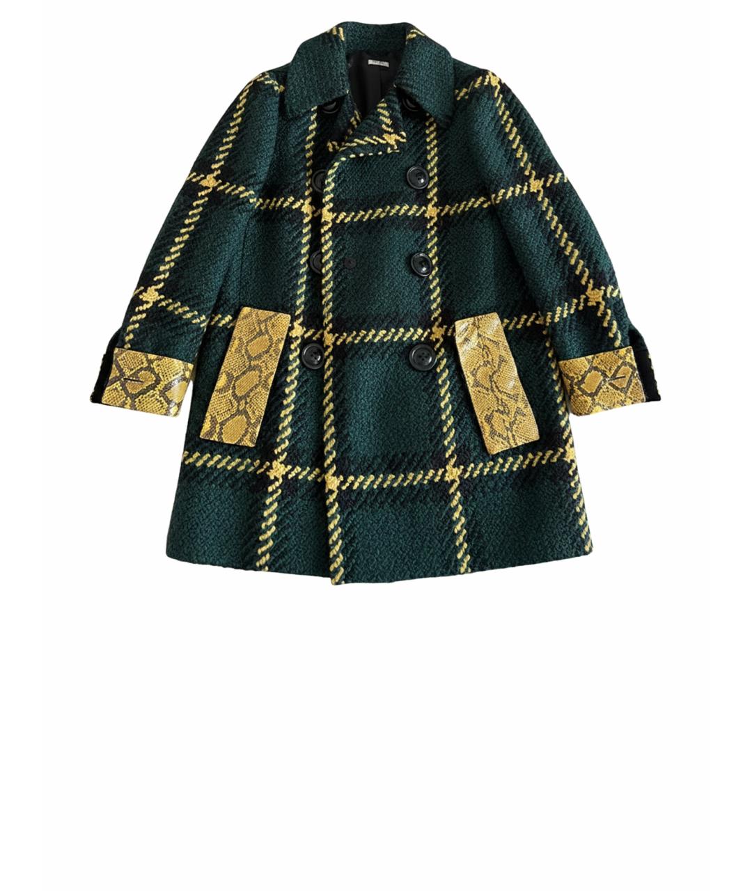 MIU MIU Зеленые шерстяное пальто, фото 1