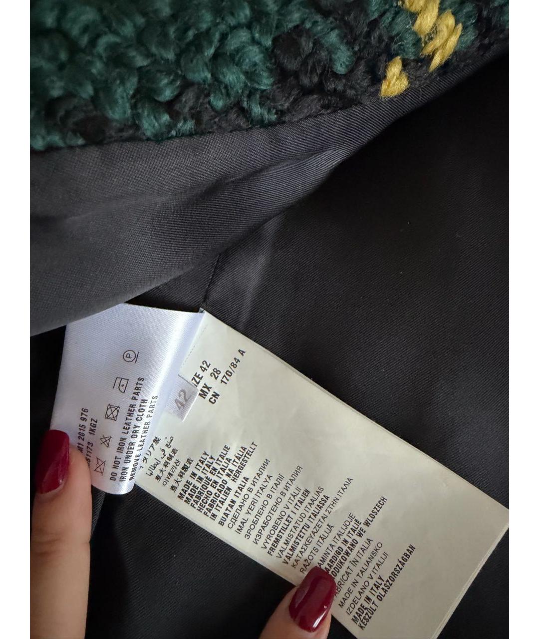 MIU MIU Зеленые шерстяное пальто, фото 7