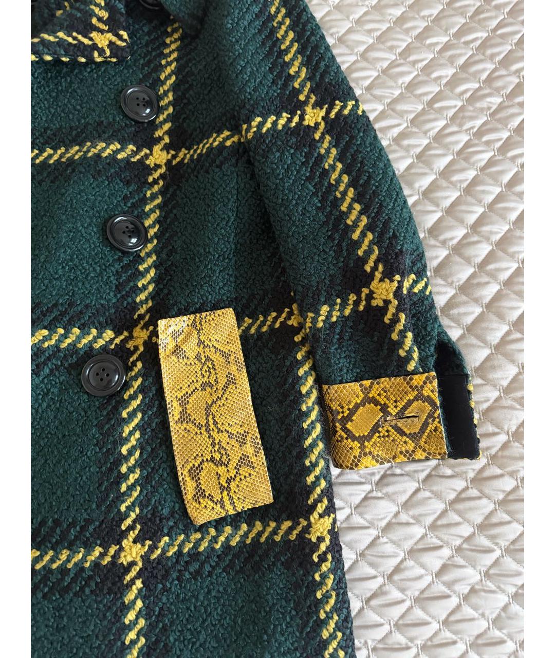 MIU MIU Зеленые шерстяное пальто, фото 4