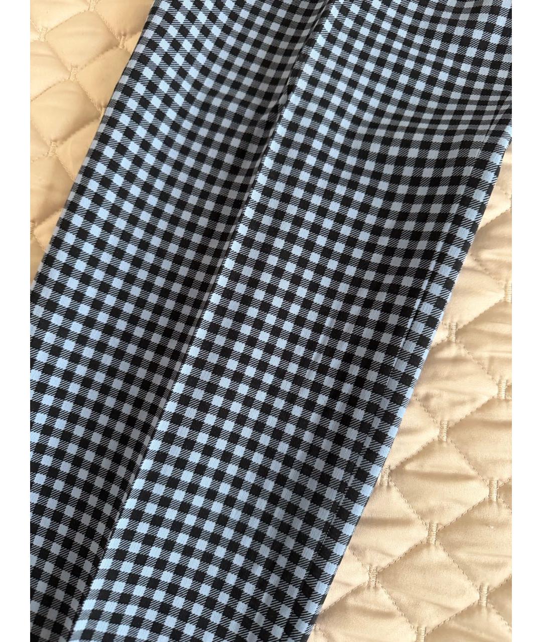 PRADA Голубые хлопко-эластановые прямые брюки, фото 6