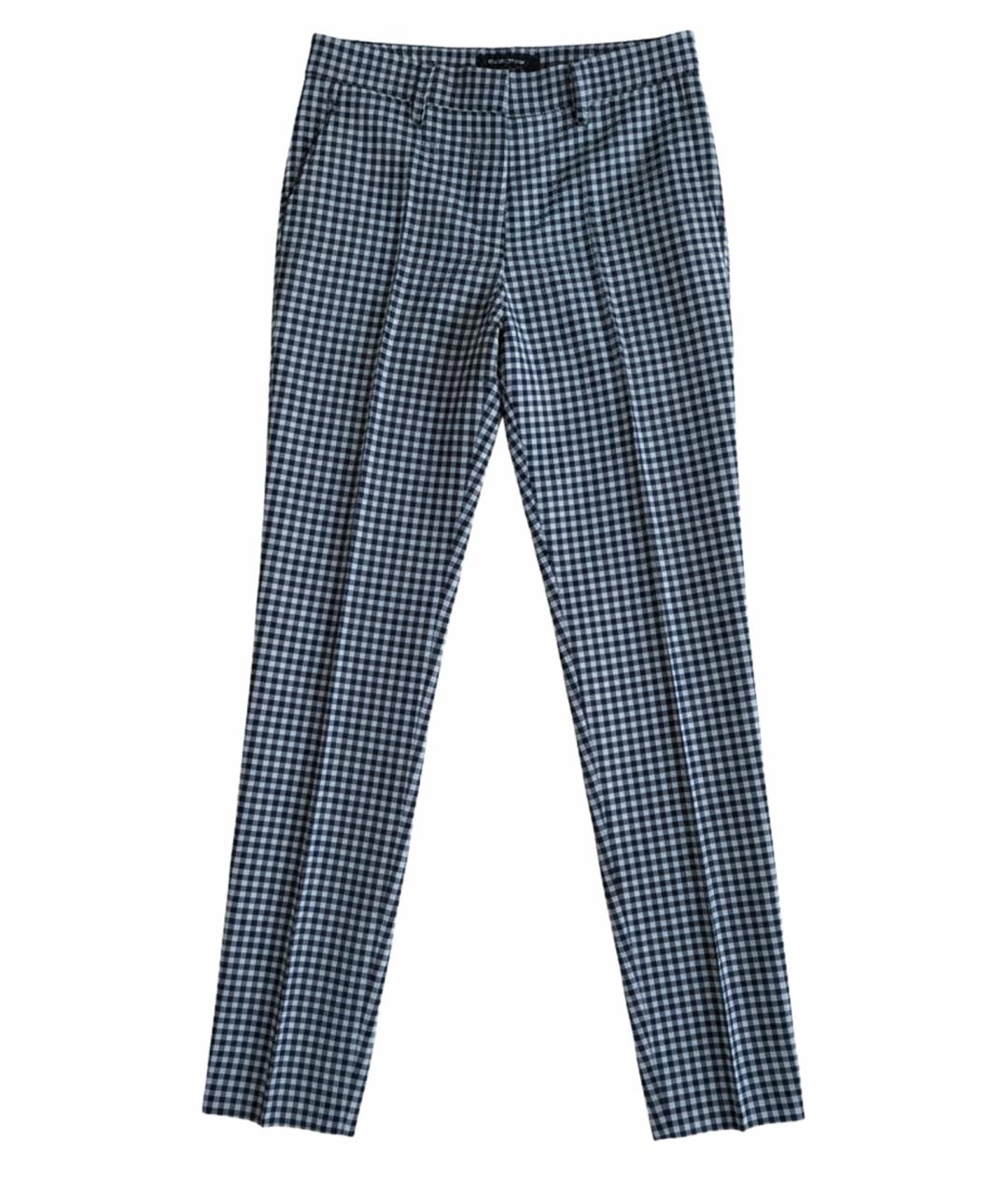 PRADA Голубые хлопко-эластановые прямые брюки, фото 1