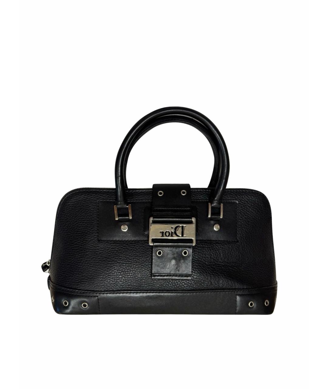 CHRISTIAN DIOR Черная кожаная сумка с короткими ручками, фото 1