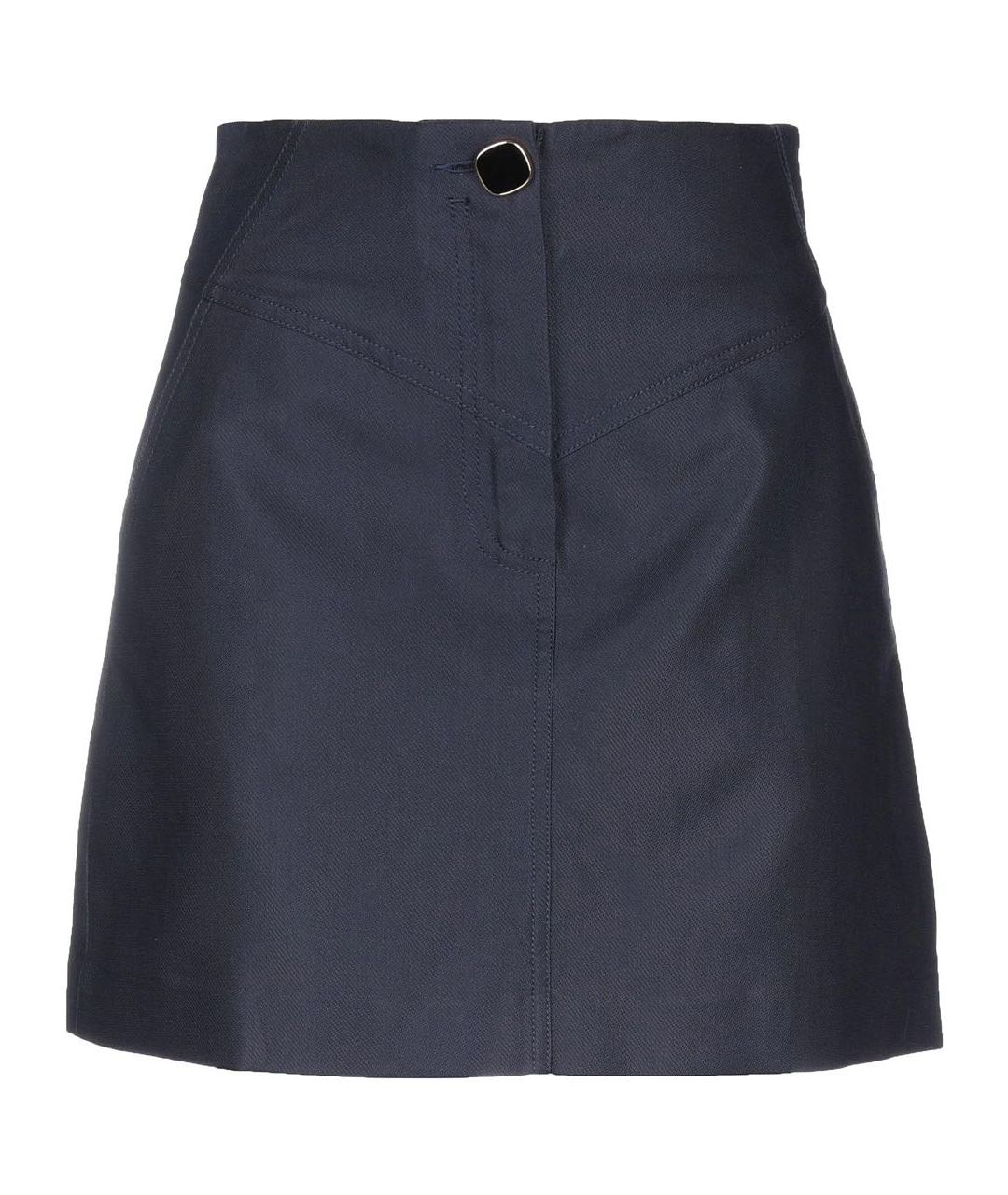 SANDRO Темно-синяя хлопковая юбка мини, фото 4