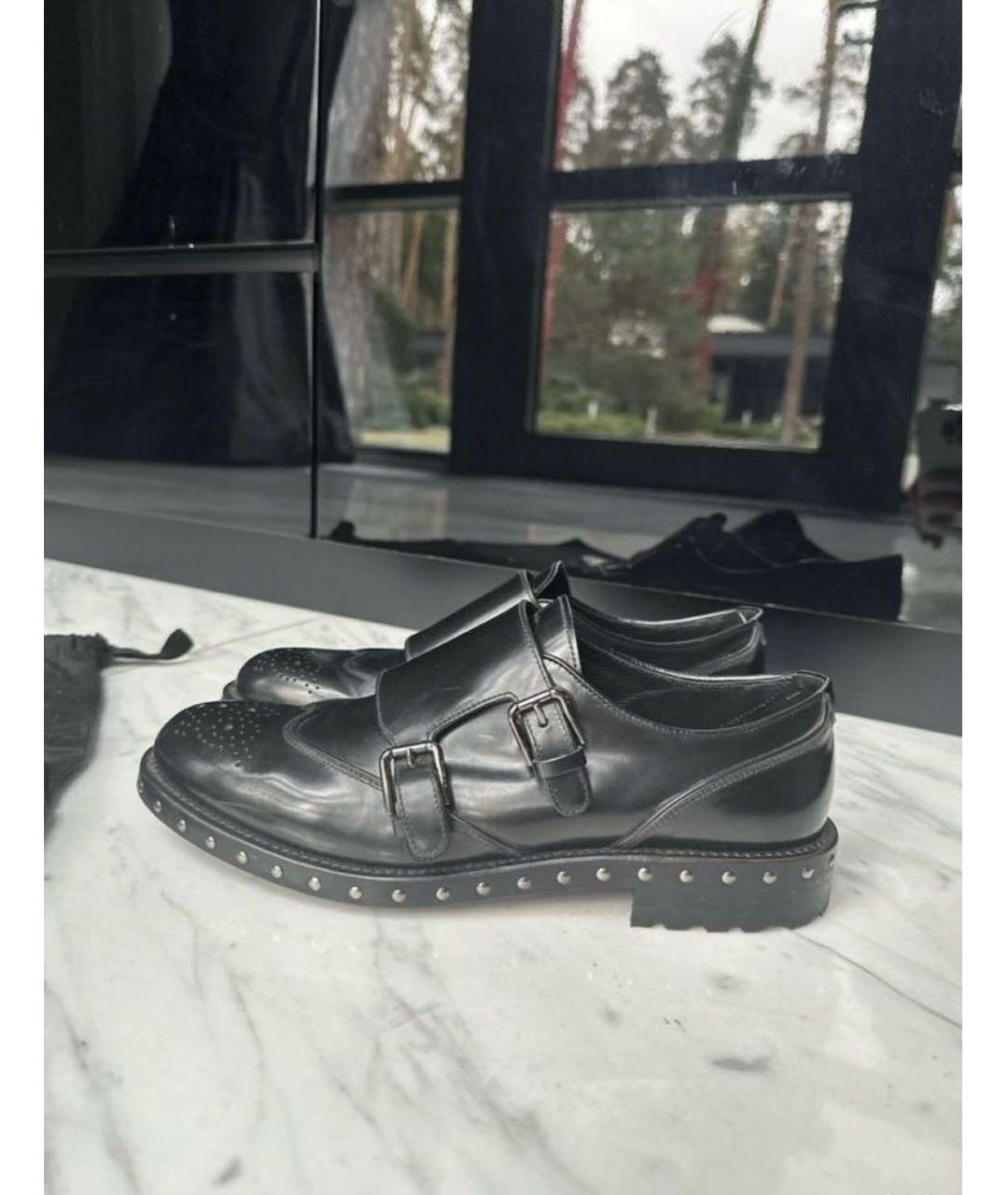 DOLCE&GABBANA Черные кожаные брогги и оксфорды, фото 5