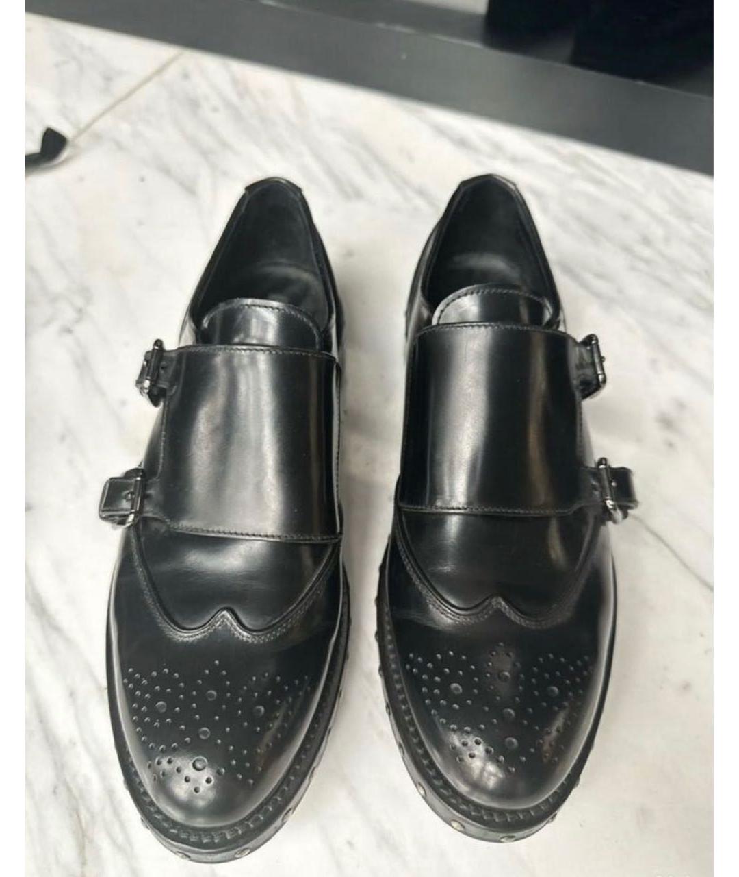 DOLCE&GABBANA Черные кожаные брогги и оксфорды, фото 2